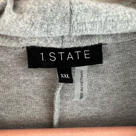 1. State Silver Bead Gray Wrap Front Sweater Size XXL - Picture 7 of 8